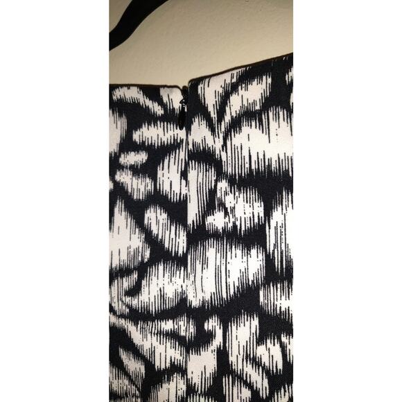 Alyx Black & White Floral Dress Women's 16 Asymmetrical Patchwork Design Sheath - Picture 5 of 16